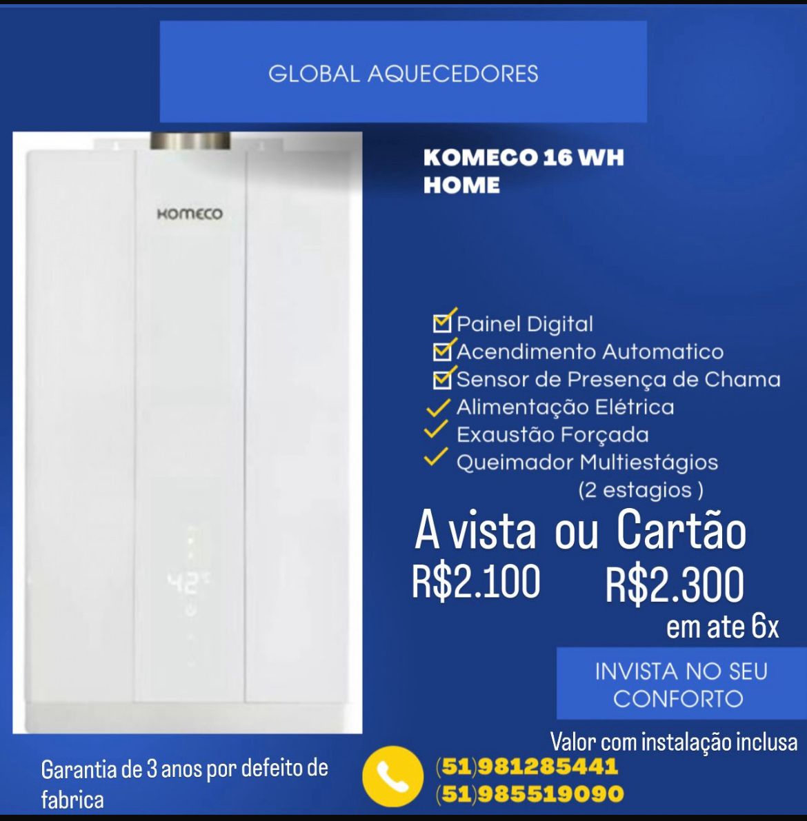 Aquecedor Komeco 16 WH Home